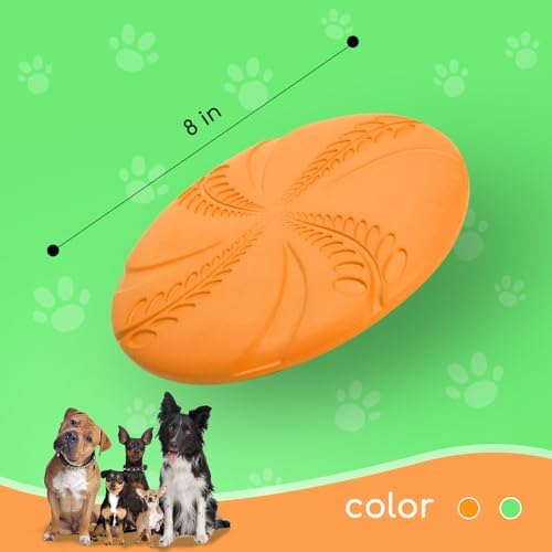 Nobleza 2 Pack Dog Flying Disc, 8in Interactive Flyer Dog Toys for Small Medium Large Dogs to Fetch, Durable Outdoor Dog Disc Toy for Long-Distance Flies and Floats on Water, Orange & Green - Image 5