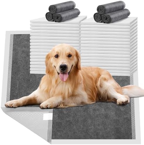 Charcoal Dog Pee Pads with Adhesive Tape, 28"x34" 30 Count by HIDOGGYLD