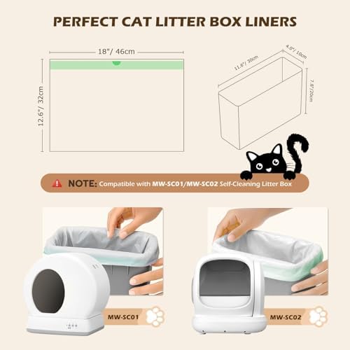 120PCS Automatic Cat Litter Box Liners Bags for MeoWant MW-SC01 SC02 SC09 - Image 2
