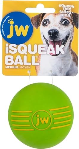 JW PET ISqueak Squeaker Dog & Puppy Fetch Chew Toy MEDIUM BALL 3 PACK - Image 3