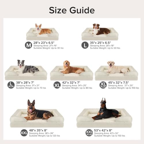 INVENHO L Plus Orthopedic Dog Bed for Large Dogs, Washable Dog Sofa with Egg-Crate Foam, Waterproof Lining and Non-Skid Bottom - Image 7