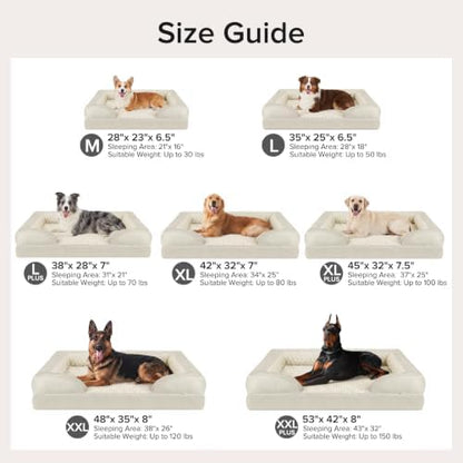 INVENHO L Plus Orthopedic Dog Bed for Large Dogs, Washable Dog Sofa with Egg-Crate Foam, Waterproof Lining and Non-Skid Bottom - Image 7