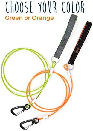 Mighty Paw Dog Leash - Anti Biting Pets Leashes - Chew Proof Metal Cable - Ideal for Large Dogs and Teething Puppies - Braided Cord with Padded Handle - Six Foot - Orange - Image 2