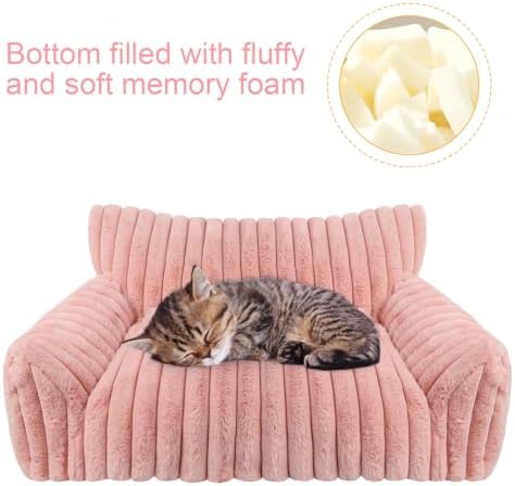 Dog Beds for Small Dogs,Cat Dog Couch Bed for Indoor Cats, Dog Sofa,M,Pink - Image 3