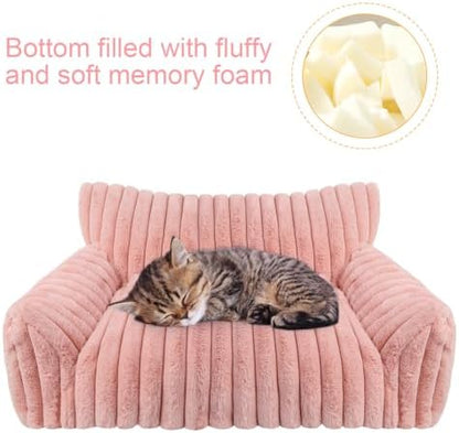 Dog Beds for Small Dogs,Cat Dog Couch Bed for Indoor Cats, Dog Sofa,M,Pink - Image 3