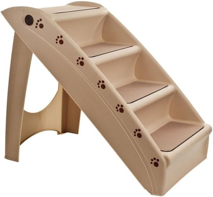 PETMAKER Folding Plastic Tan Pet Stairs, 22.63" L X 15.25" W X 19.63" H, Medium