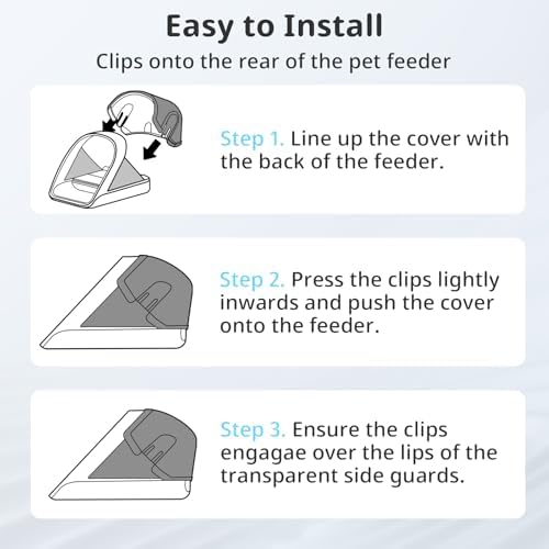 Rear Cover for Automatic Microchip Cat Pet Feeder - Prevents Persistent Pet from Getting Food from The Back of The Feeder (3 Pack) - Image 5
