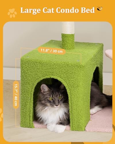 Aechonow Flower Cat Tree for Indoor Cats,41.2" Cute Cat Tree for Adult Cats - Image 4