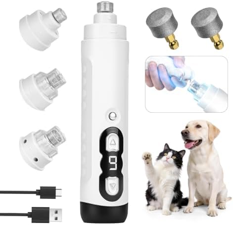 Quiet Dog Nail Grinder, Safe and Low-Stress for Sensitive Dogs and Cats by AOFANPET