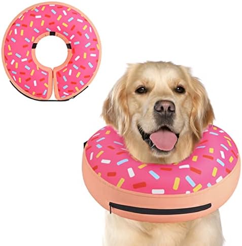 Supet Inflatable Dog Cone Collar Alternative After Surgery, Dog Neck Donut Collar Recovery E Collar for Neuter, Soft Pet Cone for Small Medium Large Dogs by Supet