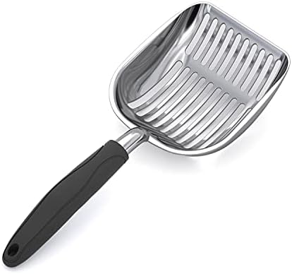 WePet Cat Litter Scoop, Aluminum Alloy Sifter, Kitty Metal Scooper, Deep Shovel, Long Handle, Poop Sifting, Kitten Pooper Lifter, Durable, Heavy Duty, for Litter Box by WePet