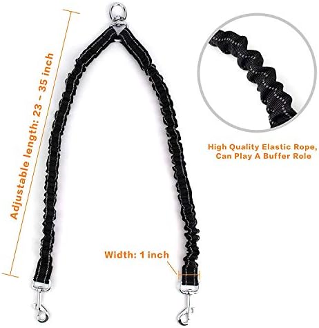 Double Dog Leash for Two Dogs - No Tangle, Comfortable Shock Absorbing Reflective Bungee Leash - Image 2