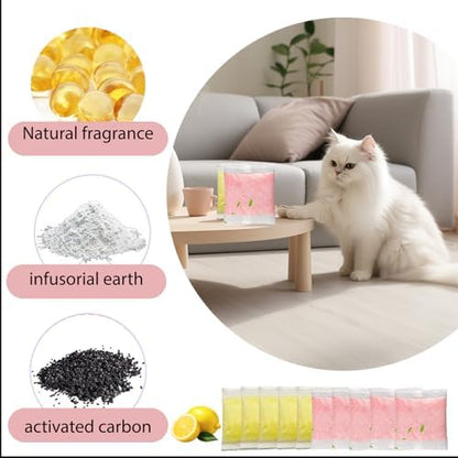 10 Pcs litter box smell eliminator,litter robot 4 accessories，Compatible with Whisker Odor Trap Pod| for Self-Cleaning Litter Box Accessories,(Lemon+grapefruit Scent) - Image 2