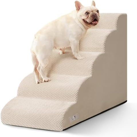 Dog Stairs for High Beds 22.4" H,5-Step Pet Ramp for Small & Medium Dogs by Airpanda