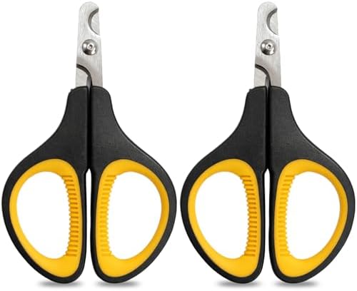 Professional Pet Nail Clippers(Yellow,2-Pack) for Cats & Small Pets, Upgraded Stainless Steel Claw Trimmers for Kittens, Puppies, Rabbits & Small Dogs by Unknown