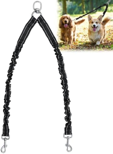 Snagle Paw Bungee Leash Extender, Double Dog Coupler, 0-30 lbs by SnaglePaw