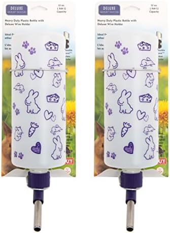 Lixit 32oz Weather Resistant Water Bottles with Heavy Duty Mount for Rabbits and Ferrets (Rabbits Pack of 2) by Lixit