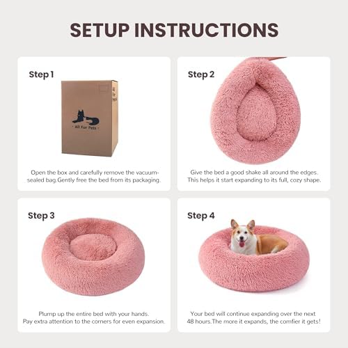 Donut Dog Bed Medium Size Dog, Round Cat Beds for Small Dogs - Image 6