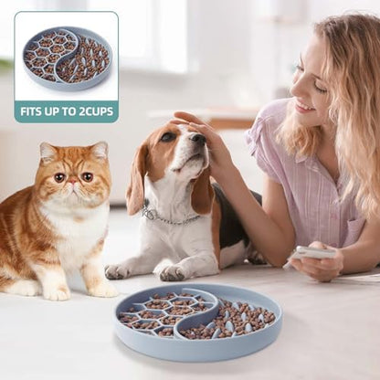 Slow Feeder Dog Bowl, Pet Puzzle Dish w/Suction Cup, Small Medium - Image 5