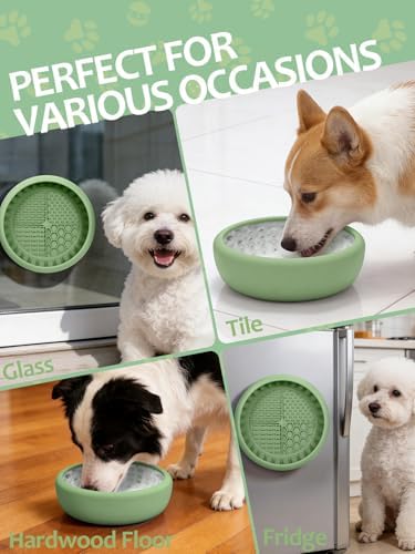 Dog Lick Bowl with Brush and Scraper, Anxiety Relief Lick Mat for Dogs, Non-Slip Freeze Licking Bowl Enrichment Puzzle Feeder for Distraction, BPA Free Silicone, Dishwasher Safe - Image 6