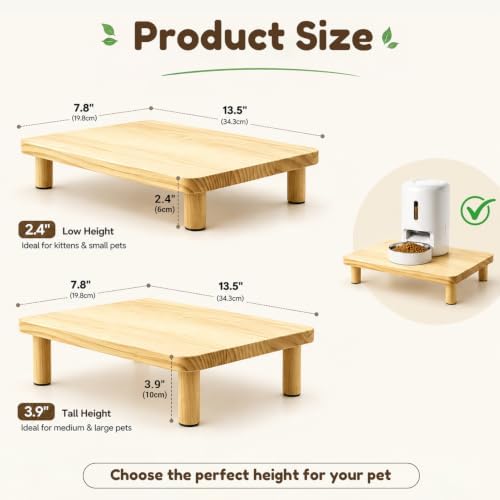 Elevated Cat Food Stand for Automatic Feeders, 13.5 x 7.8, 2 Pack - Image 4