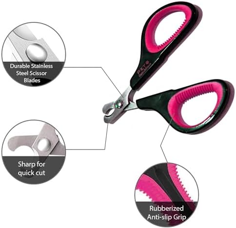 Cat Nail Clippers by Pet Republique – Professional Stainless-Steel Nail Clipper for Cats, Kittens, Hamster, Rabbits, Birds, & Small Breed Animals Claw Trimmer (Black+Pink) - Image 5
