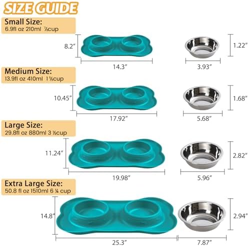 Hubulk Pet Dog Bowls 2 Stainless Steel Dog Bowl with No Spill Non-Skid Silicone Mat + Pet Food Scoop Water and Food Feeder Bowls for Feeding Small Medium Large Dogs Cats Puppies (Extra Large, Green) - Image 4