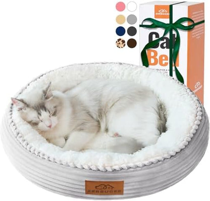 Zerbuger 20in Light Grey Round Dog Bed Sofa for Dogs Cats, Machine Washable by Zerbuger