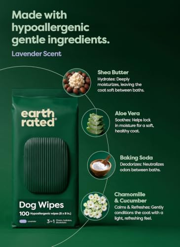 Earth Rated Dog Wipes for Paws & Butt, Deodorizing, Lavender, 200ct - Image 4