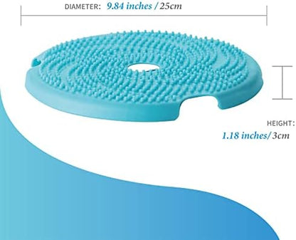 PetDreamHouse Spin Disc Dual Texture Dog Lick Mat, Slow Feeder & Frisbee Dog Toy, Use Standalone or with Spin Bowl Base, for All Dogs, Blue - Image 6