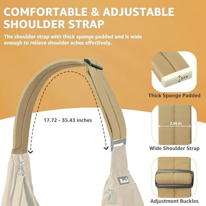 SlowTon Dog Carrier Sling - Thick Padded Shoulder Strap Adjustable, Brown M - Image 5