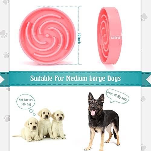 Slow Feeder Maze Puzzle Bowl - Large Dog Non Slip Interactive Food Dishes - Bloat Stop, Choking Prevention - Pink - Image 4