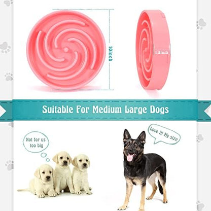 Slow Feeder Maze Puzzle Bowl - Large Dog Non Slip Interactive Food Dishes - Bloat Stop, Choking Prevention - Pink - Image 4