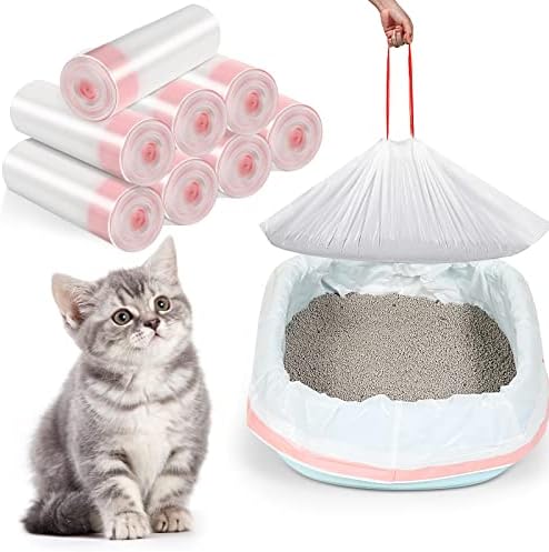 Jutom 80 Count Cat Litter Box Liners 31x18 Large Drawstring Bags by Jutom