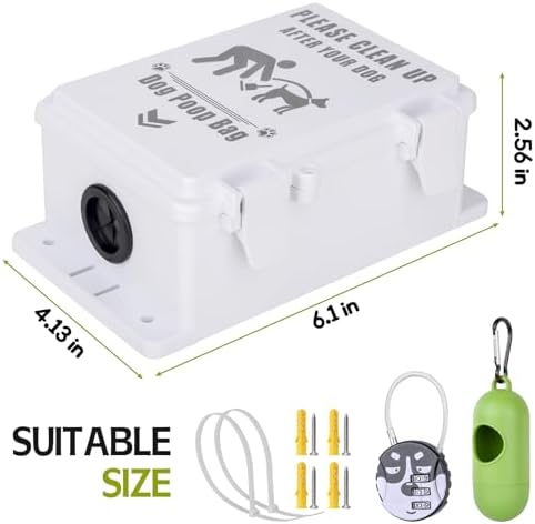 Outdoor Dog Poop Bag Dispenser Wall Mountable, Waterproof & Commercial-Grade, Outdoor Organizer for Home, Parks, Apartments, Property Management with 135 Bags & Lock Included - Image 4