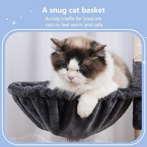 Hey-brother Cat Tree Tower with Removable Toys, Scratching Posts, MPJ008SG - Image 6