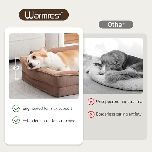 Medium Orthopedic Dog Bed for Small Dog, Removable Washable, Brown - Image 6