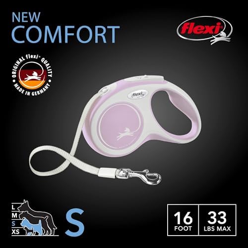 FLEXI® Comfort Tape Retractable Dog Leash, Small, 16 ft - Pink/Rose - Image 2