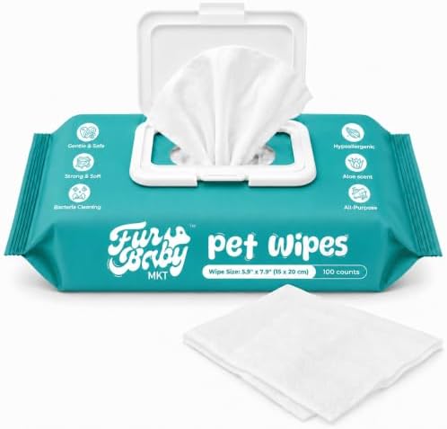 400-Count Pet Wipes, Hypoallergenic Aloe Cleansing Wipes for Dogs & Cats, Thick & Durable, Deodorizing Multi-Purpose Grooming Wipes - Image 2