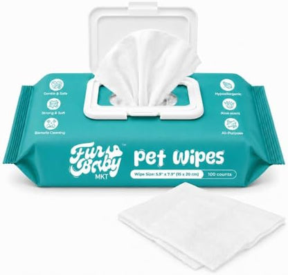 400-Count Pet Wipes, Hypoallergenic Aloe Cleansing Wipes for Dogs & Cats, Thick & Durable, Deodorizing Multi-Purpose Grooming Wipes - Image 2
