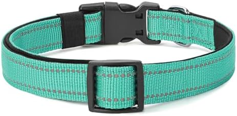 Reflective Dog Collar, Adjustable Nylon for Large Dogs,Teal - Image 6