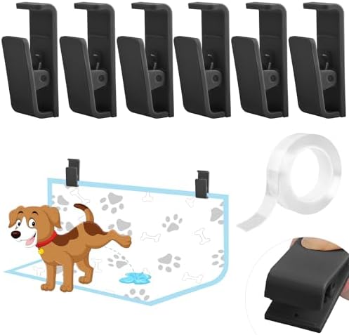 CAPHONT 6 Pcs Dog Pee Pad Holder Cilps for Leg-Lifting Marking Dogs, Black by CAPHONT