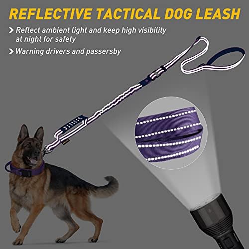 AUBELL Tactical Dog Leash Heavy Duty,4-6ft No Pull Bungee Leash,Purple - Image 3