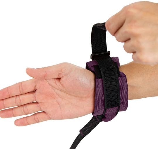 Gooby Easy Fit Wrist Band Surfer Leash - Purple, 6 FT - Comfortable Hands Free Leash with Elastic Band for Small, Medium and Large Dogs