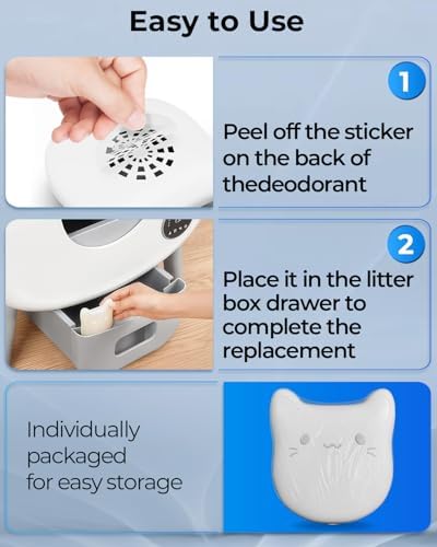 6 PCS Litter Box Deodorizer Compatible with Cumrige Self Cleaning Litter Box, Litter Box Odor Eliminator Compatible with Fumoi Automatic Cat Litter Box,Cat Litter Odor Control Remover, Camellia Scent - Image 7