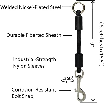 BUNGEE DOG LEASH EXTENSION – Patented Shock Absorber Attachment Protects You and Your Dogs – Works with ANY Leash & Collar or Harness – a MUST for Retractable Leashes – PICK SIZE/COLOR BELOW - Image 4