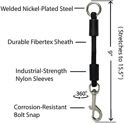 BUNGEE DOG LEASH EXTENSION – Patented Shock Absorber Attachment Protects You and Your Dogs – Works with ANY Leash & Collar or Harness – a MUST for Retractable Leashes – PICK SIZE/COLOR BELOW - Image 4