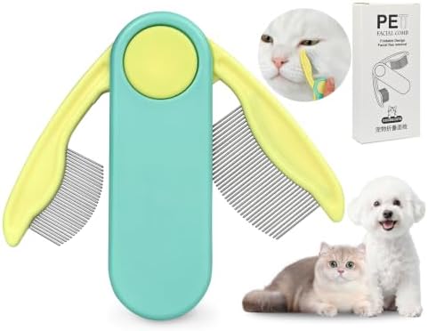 Foldable 2-in-1 Pet Face Comb for Dogs & Cats for Face Eyes Ears (Green) by Unknown