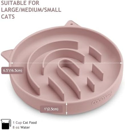 Coomazy Slow Feeder Cat Bowl Silicone Pet Puzzle Feeder for Slow Eating - Image 3