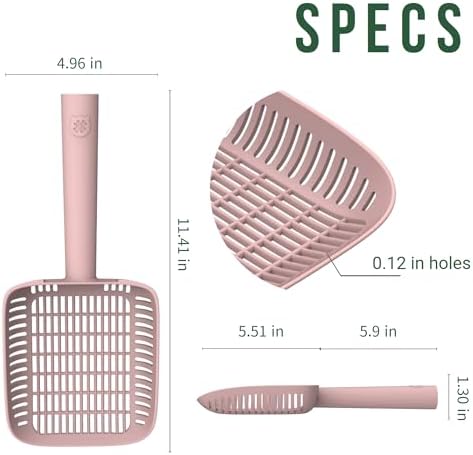 TypeC Cat Litter Scoop - Small Holes (0.11in) Big Size Scooper - Long Handle & Easy Cleaning - Hanger for Litter Box - Image 6
